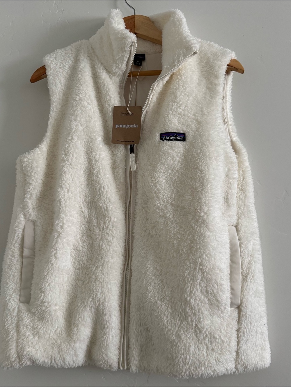 Patagonia Cream Plush Fleece Zip-Up Vest